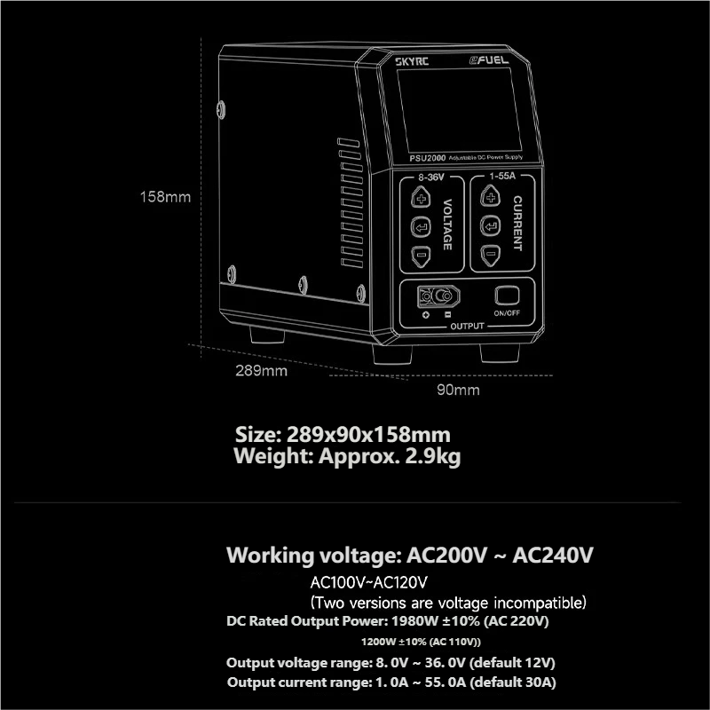 SKYRC PSU2000 1980W Регулируем – обзор и цена Drone Battery